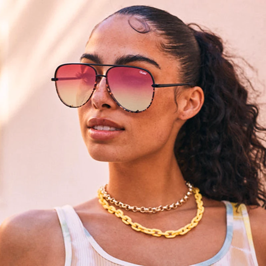 Quay High Key Mirror Pilot Sunglasses
